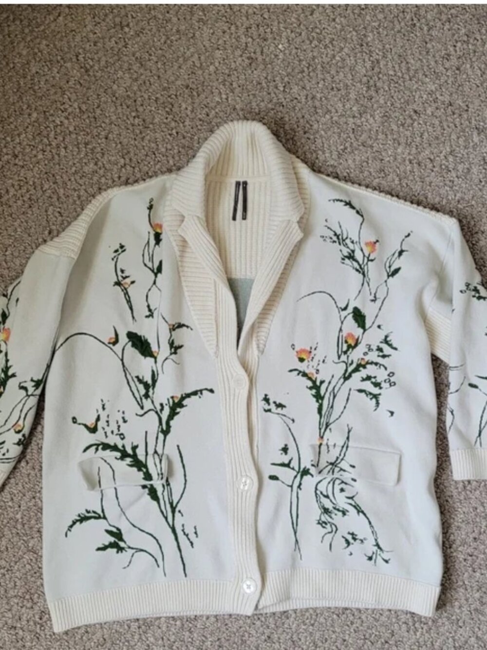 Anthropologie Floral Cardigan size M P - Picture 5 of 8